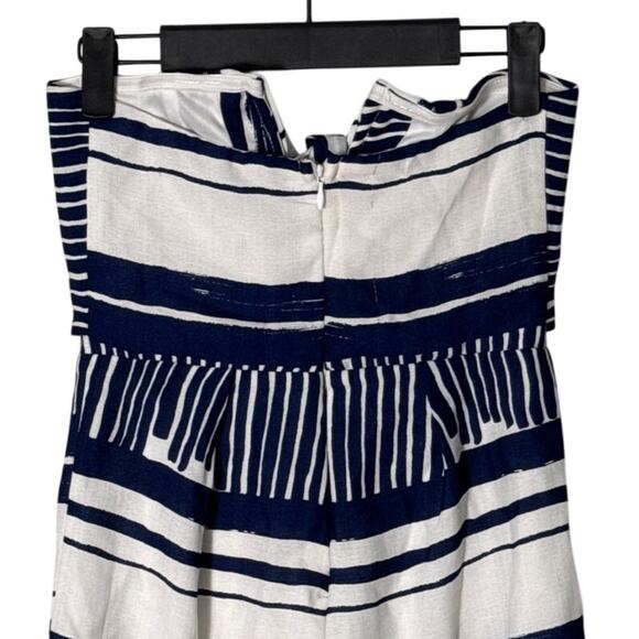 Lulu's Blue & White Striped Tie Front Strapless Romper Size XS - Picture 12 of 14